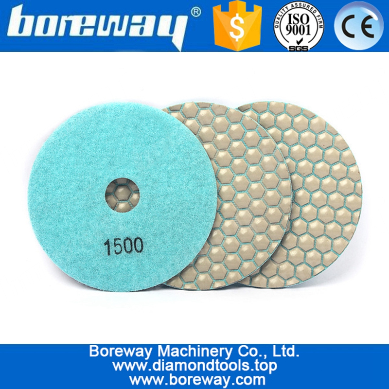 5 inch 3pcs 125mm Diamond Dry Polishing Pad For Flexible Stone Granite Marble