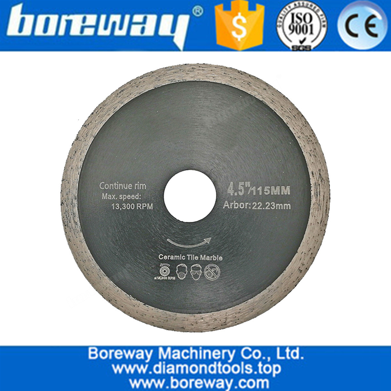 4.5 inch Hot pressed Thin Continuous Rim Diamond saw Blades Diamond Cutting Disc