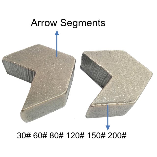 200# Diamond Arrow Stone Floor Grinding Segment and Metal Grinding Disc Wheel Diamond Head