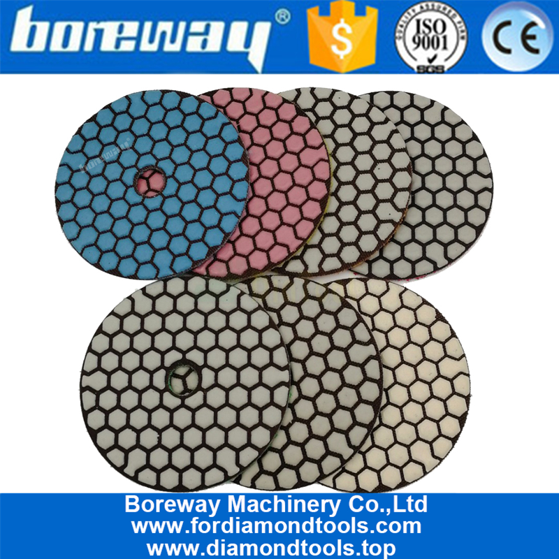 7Pcs/set 4inch Stone diamond sanding disc high quality Dia.100MM Dry Diamond flexible polishing pads