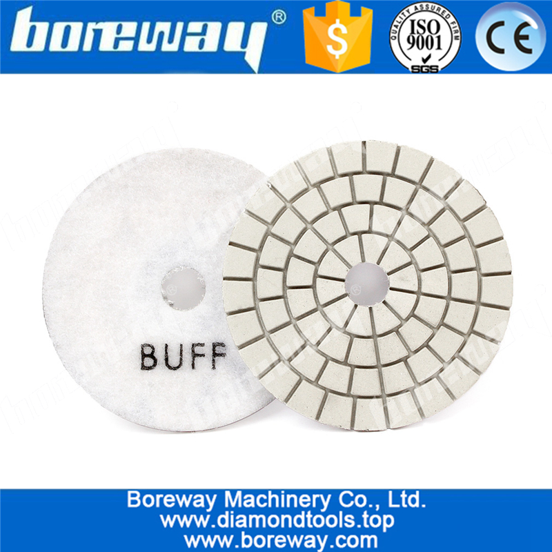 4 inch Diamond polishing pad white buff wet polishing for stone