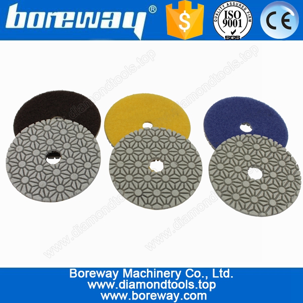 3 step stone diamond flexible resin polishing pad