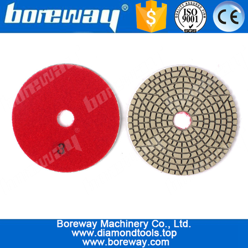 3 Step 4 Inch diamond polishing pad For  Flexible Grinding Stone Marble Granite