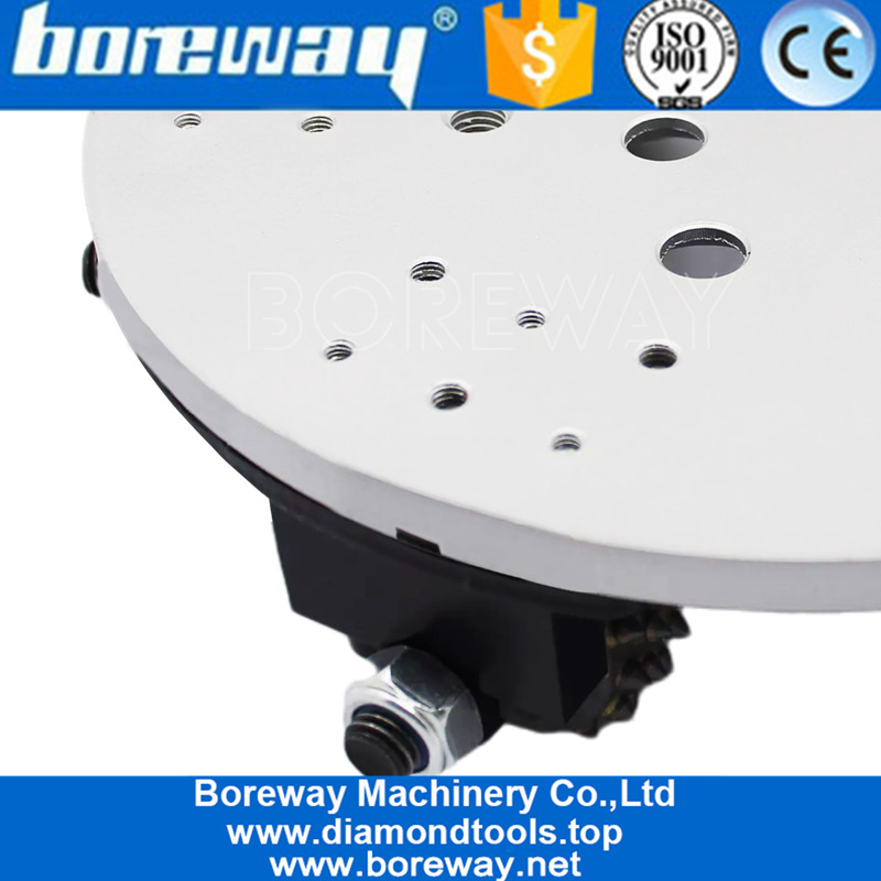 250mm Bush Hammer Floor Grinding Plate With 6 Roller 45 Teeth Litchi Surface