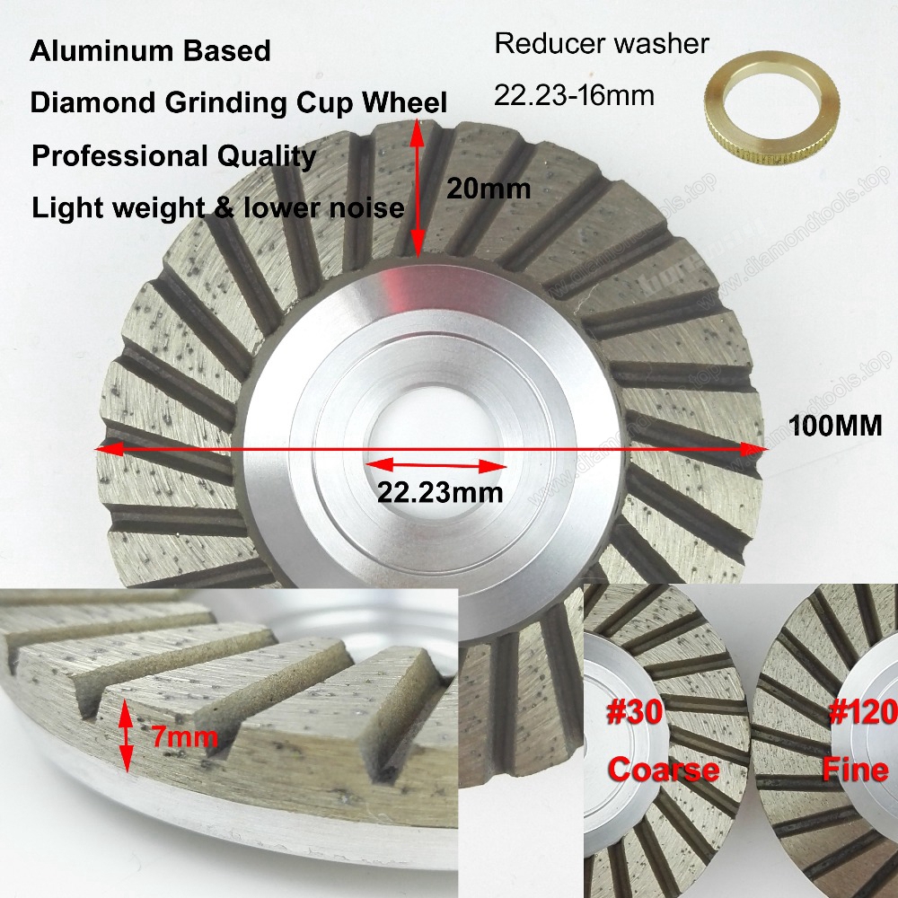 High quality flat turbo Aluminium base diamond grinding cup wheel for stone