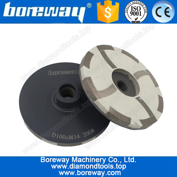 D100*M14*200# 4 segments resin filled diamond cup grinding wheels