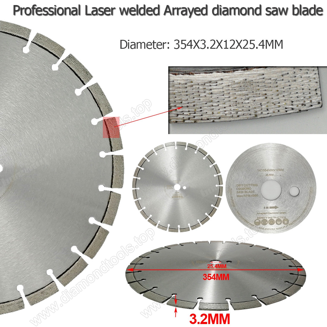 Professional Laser Welded Diamond Saw Blade Cutting Disc