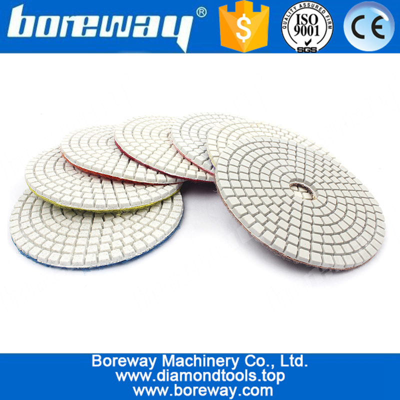 Manufacturer supply 100mm diamond white polishing pad for granite  stone 