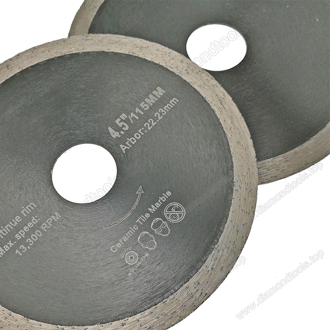 4.5 inch Hot pressed Thin Continuous Rim Diamond saw Blades Diamond Cutting Disc