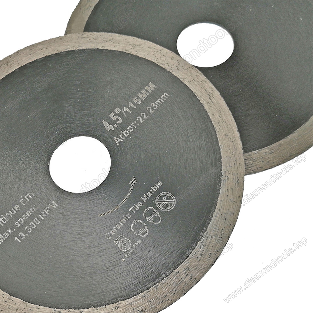 4.5 inch Hot pressed Thin Continuous Rim Diamond saw Blades Diamond Cutting Disc