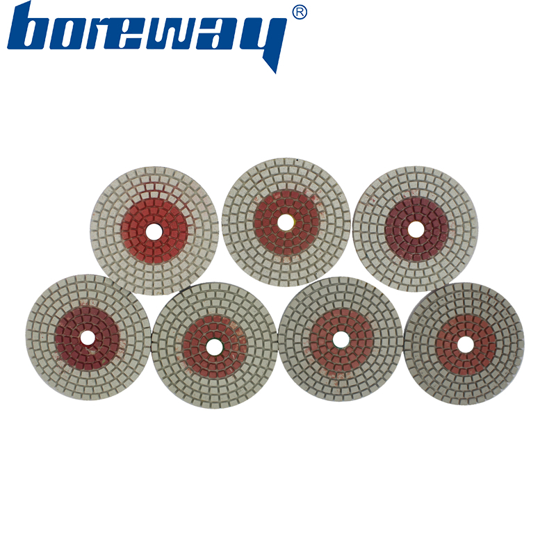 3inch 80mm 7 steps 2 in 1 wet use diamond polishing pads for stone concrete