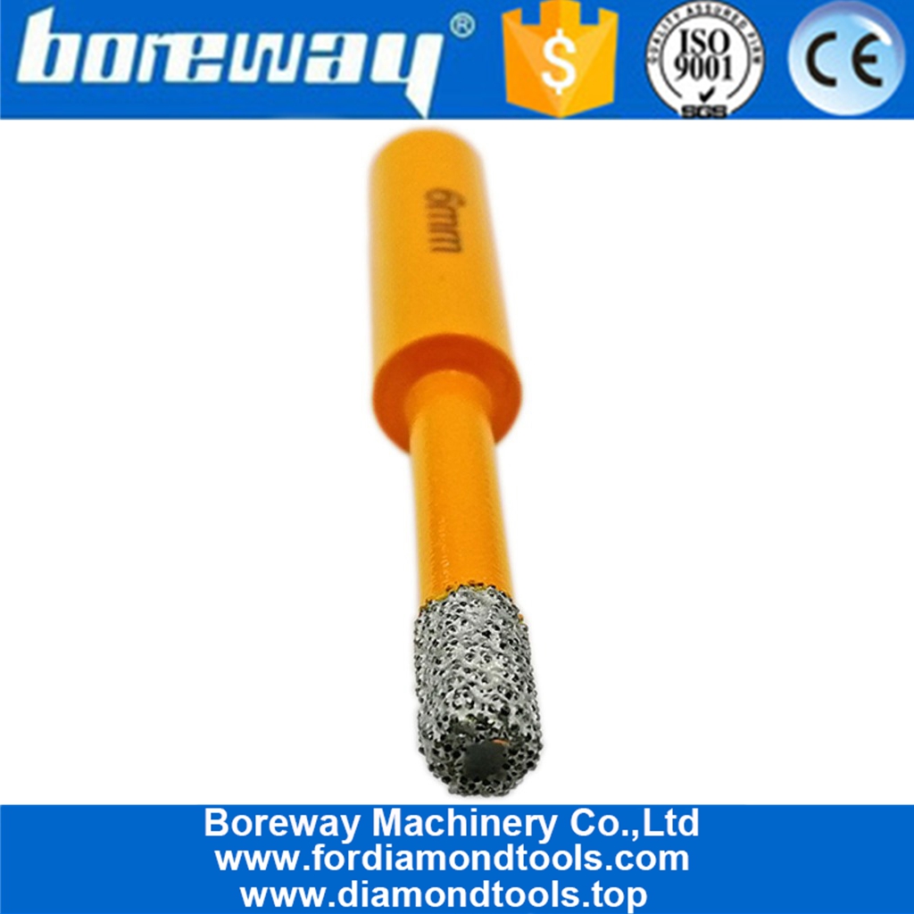 Boreway Dia 6mm Vacuum Brazed Diamond drill bit 10mm Round Shank 01