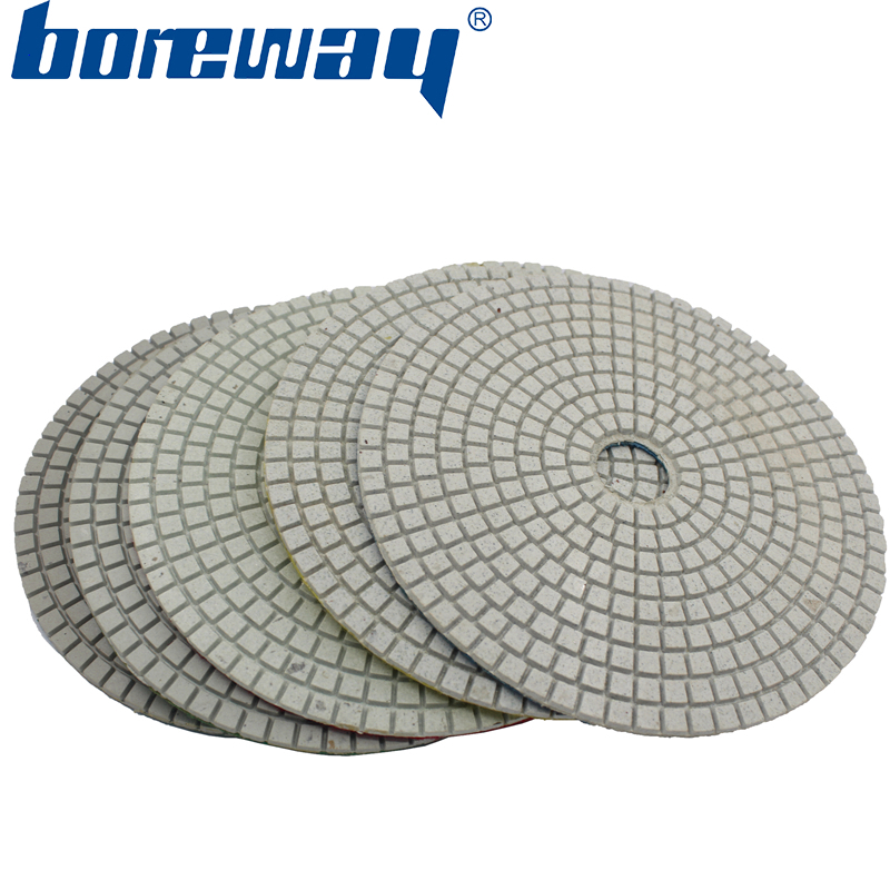 6inch 150mm 7 steps wet use square type diamond polishing pads