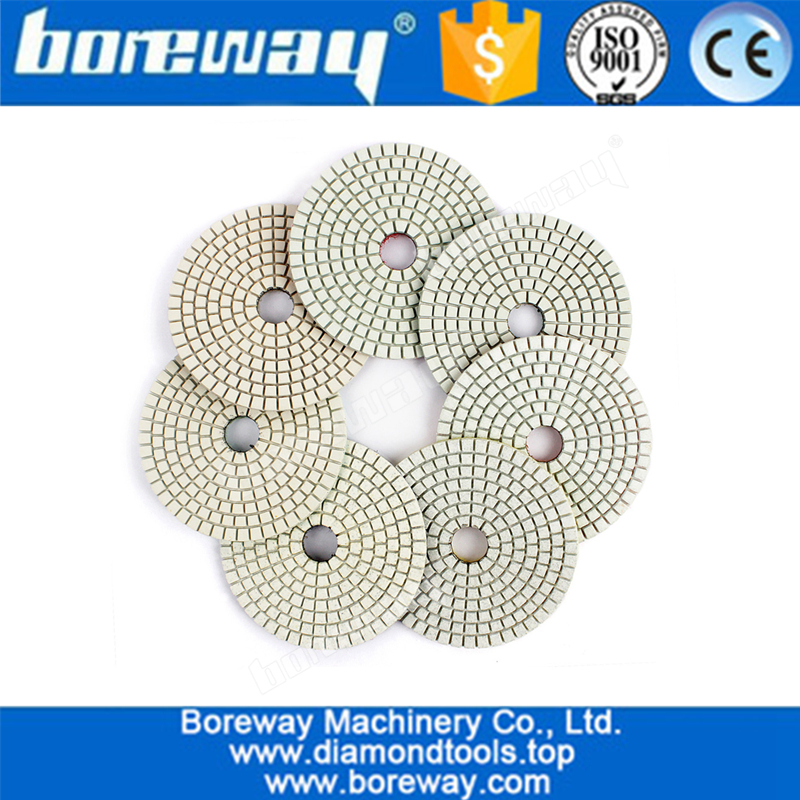 4Inch Wet Use white Diamond Polishing Pads For Granite Marble Polishing