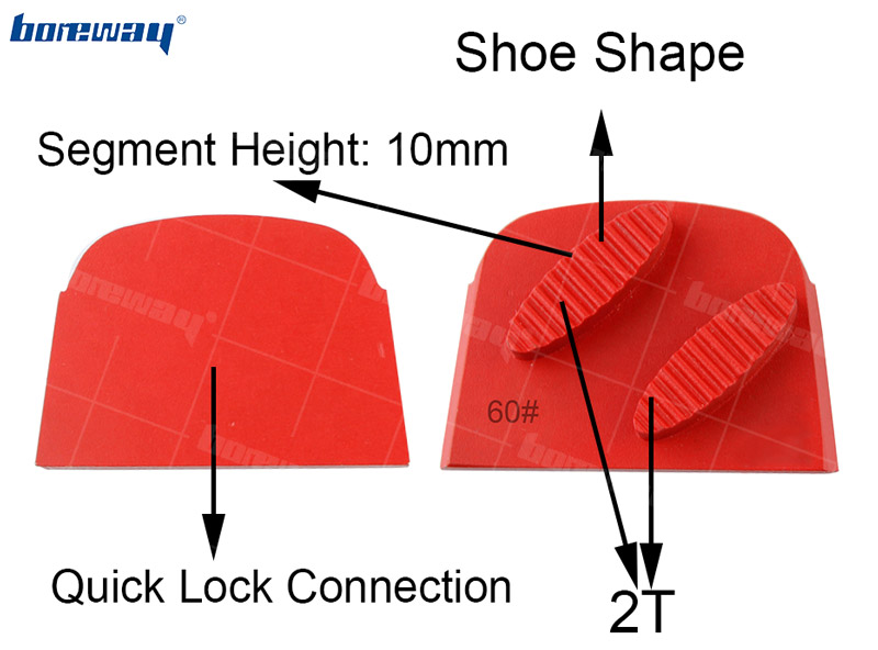 Two Rectangle Metal Bond Shoe Factory Products Blue Diamond Concrete Grinding Disc For Lavina Floor Grinding Machine