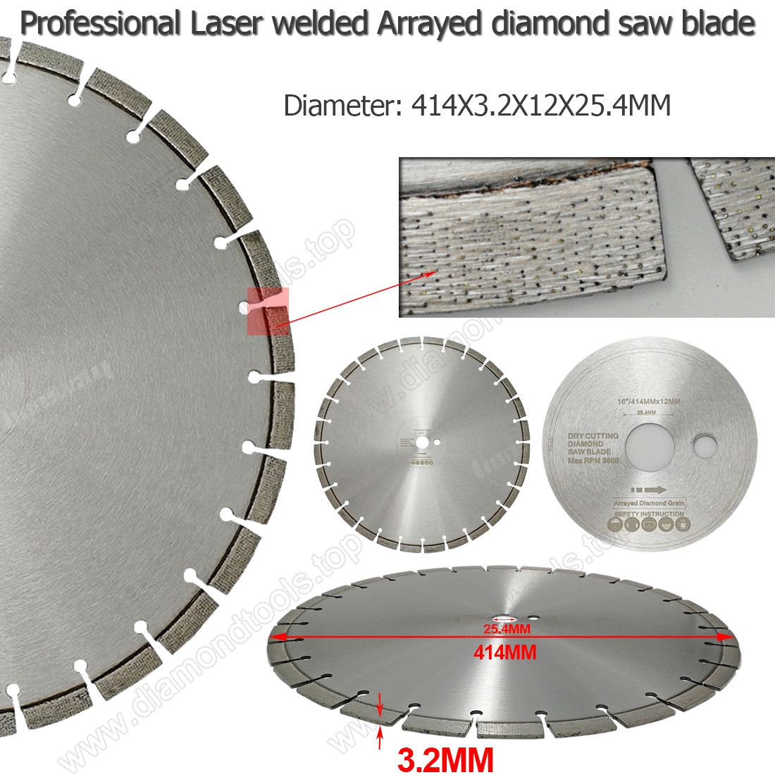 Professional Laser Welded Diamond Saw Blade Cutting Disc