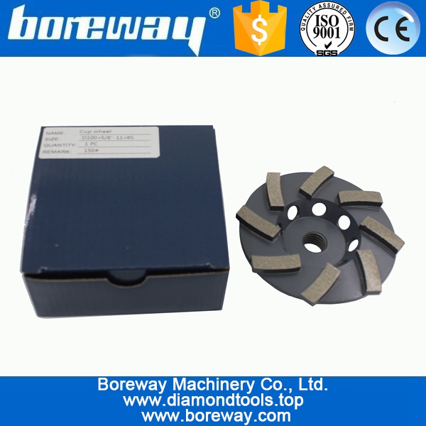 D100x5 8-11 Turbo Wave Diamond Cup Grinding Disc For Concrete