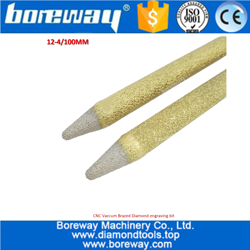 Vaccum Brazed Diamond engraving bitsTaper or Cone type with ball end