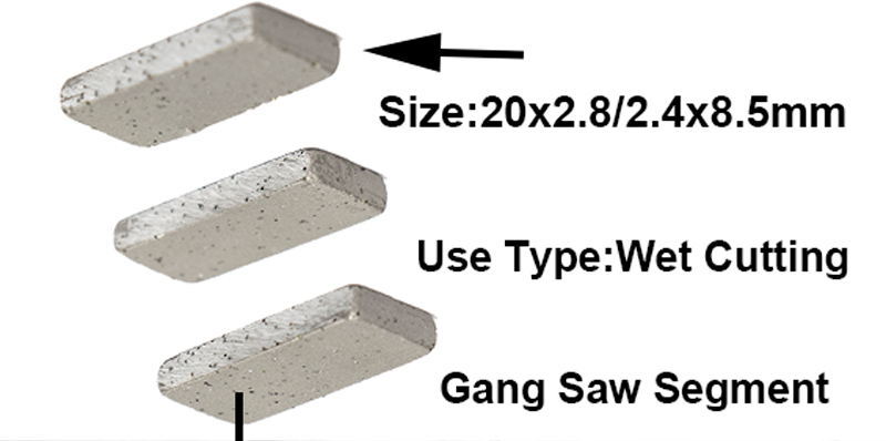 Factory Price Wet Used Diamond Gang Saw Segment