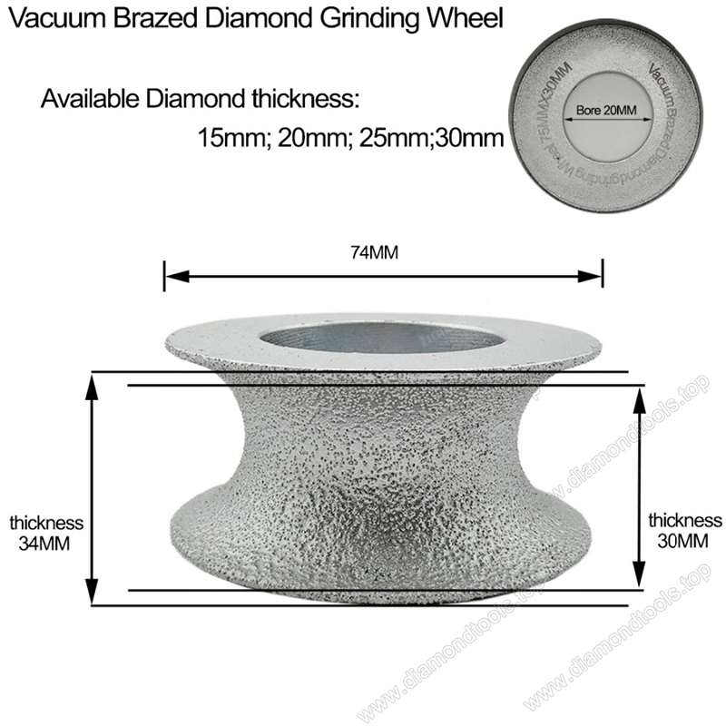 Vacuum Brazed Diamond Grinding Cup Wheels for half-round edge Grinding