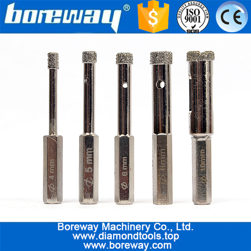 Small Diameter Wet Used Diamond Bur Core Drill Bits For Glass Marble Tile Drilling Hole