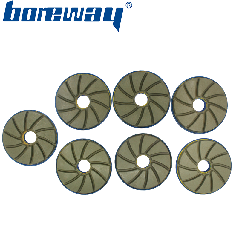 4inch 100mm 7 steps wet use snail lock diamond polishing pads