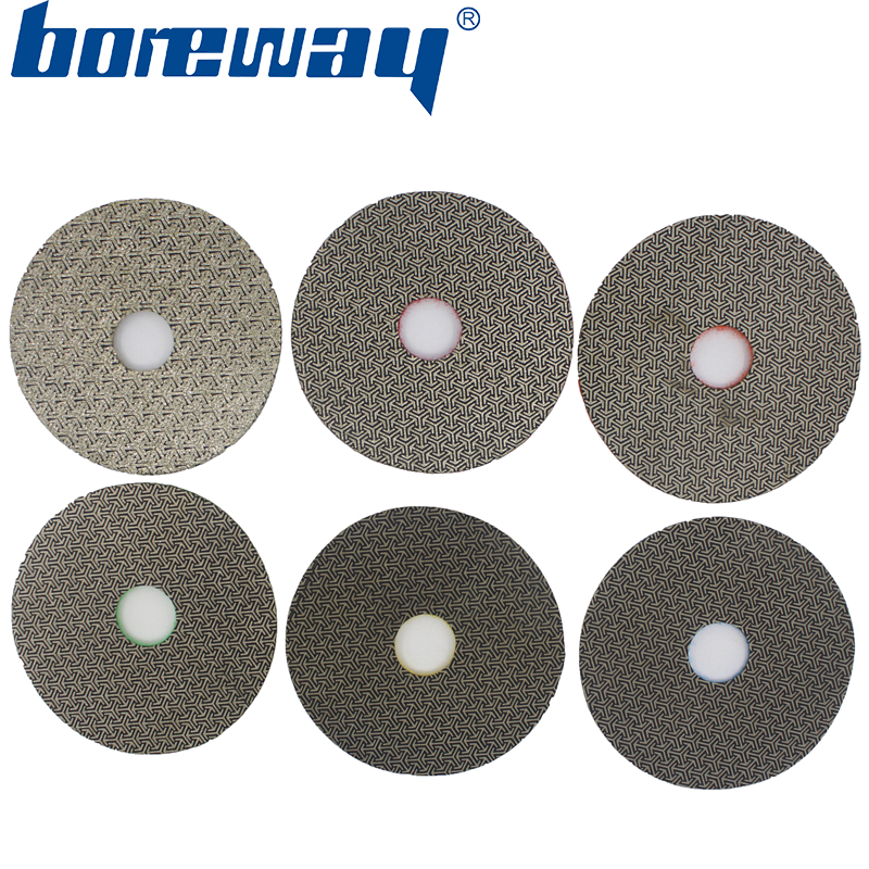 4inch 100mm 6 steps electroplated diamond polishing pads