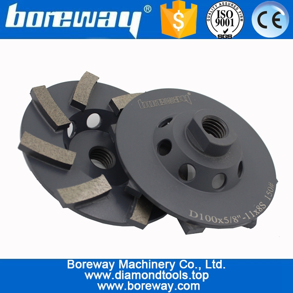 D100x5 8-11 Turbo Wave Diamond Cup Grinding Disc For Concrete