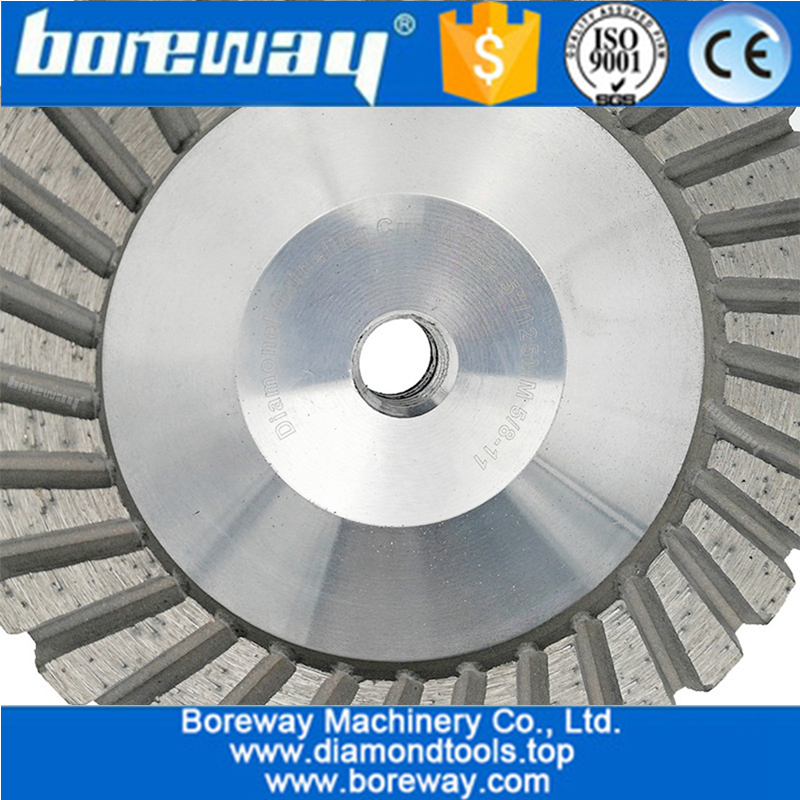 Aluminum Based Diamond Turbo Grinding Wheel M14 or 5/8-11 Thread diamond grinding cup wheel