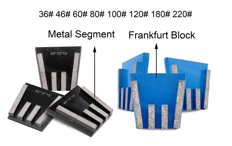 Diamond Metal Frankfurt Shape Block Grinding Abrasive Tools For Marble Slab and Concrete Floor Manufacturer