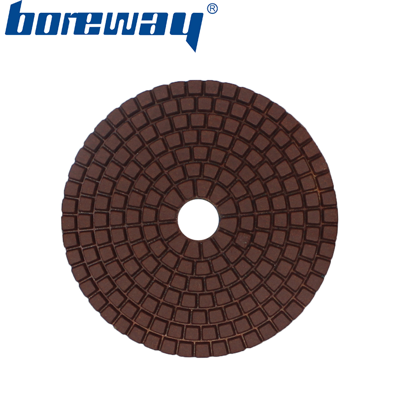 4inch 100mm 7 steps brown square type wet use diamond polishing pads for stone ceramic concrete