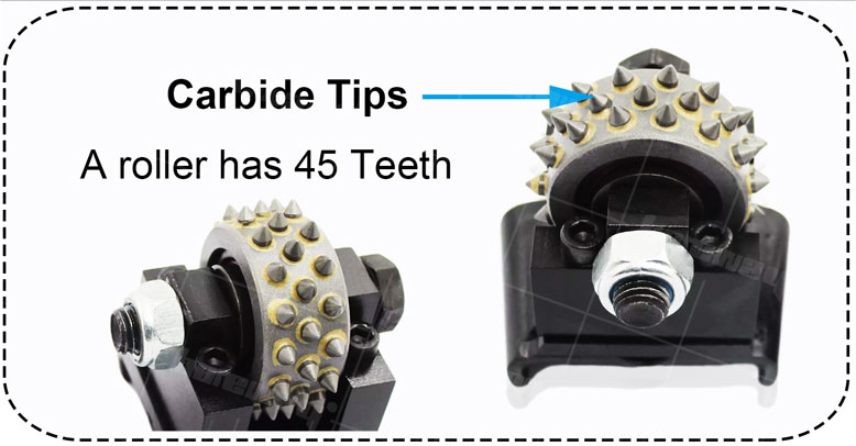 Three Row Rotary Bush Hammer Roller For HTC Floor Grinder Manufacturer 021