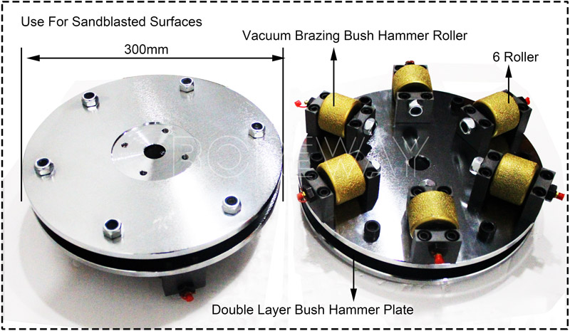 Double Layer Vacuum Brazing Rotary Bush Hammer Plate For Sandblasting Finish