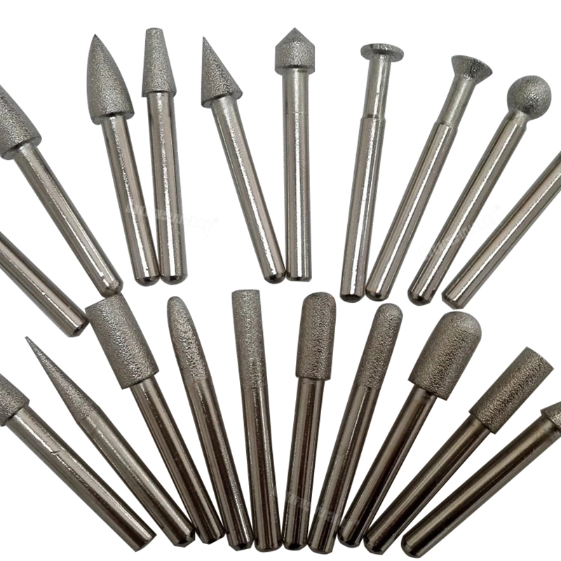 Vacuum Brazed Diamond Engraving Bits diamond grinding burrs grinding head, Diamond Carving Bits