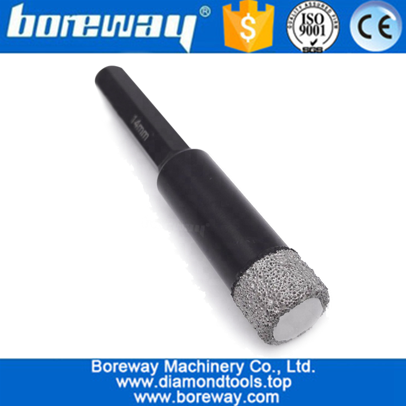 5mm-14mm Hex Shank Vacuum Brazed Diamond Core Drill Bits,Dry Drilling core Bits drill hole saw for stone