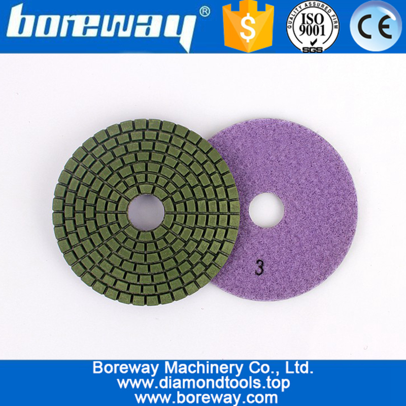 3inch 3step Polishing Pad Wet Flexible Diamond Grinding For Ceramic Stone Marble Granite Polishing