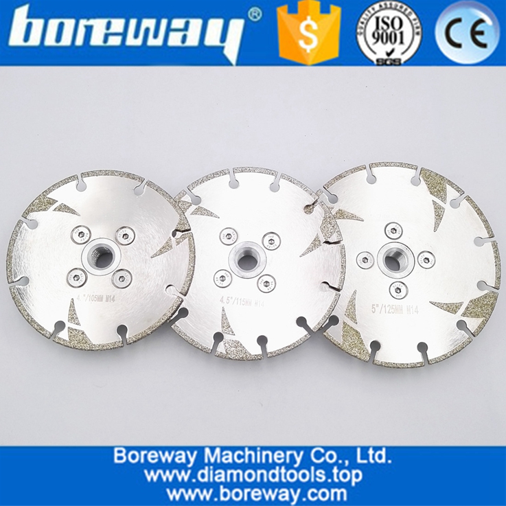 Electroplated Diamond Cutting Grinding Disc M14 Flange With Protection Coated Diamond Saw Blade