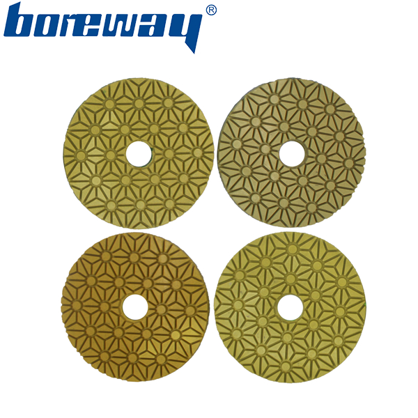 4 inch 100mm 3 steps dry and wet use diamond polishing pads