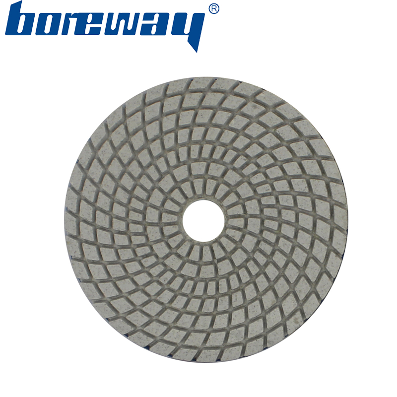 4inch 100mm 7 steps white sprial type wet use diamond polishing pads for stone ceramic concrete