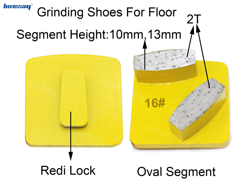 Metal Bond Oval Segment Diamond Grinding Disc Concrete Terrazzo Floor Redi Lock Shoe for Husqvarna Floor Grinder 