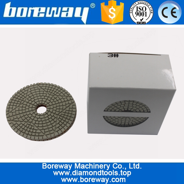  4 Inch 3 Step Wet Use Diamond Polishing Pad 