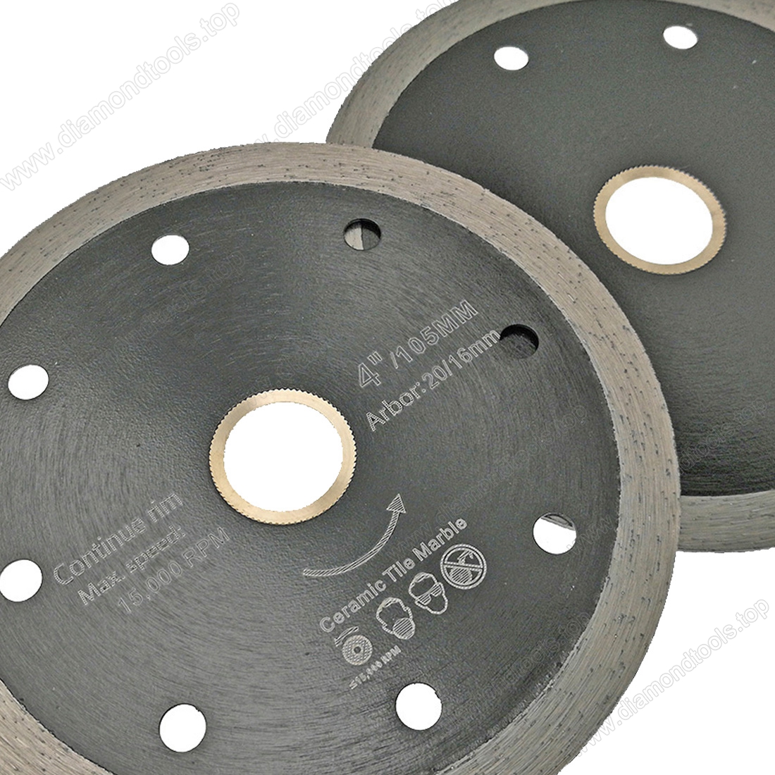 4inch Hot pressed Thin Continuous Rim Diamond saw Blades Diamond Cutting Disc