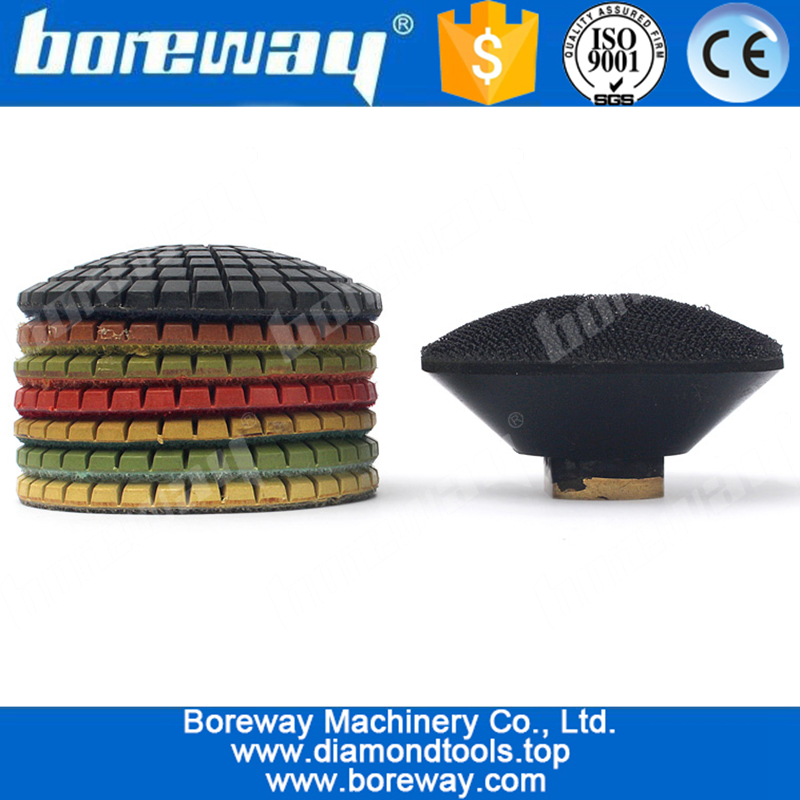 Diamond Convex Polishing Pad  Bowl Arc Type With Backer Pad Convex Disc