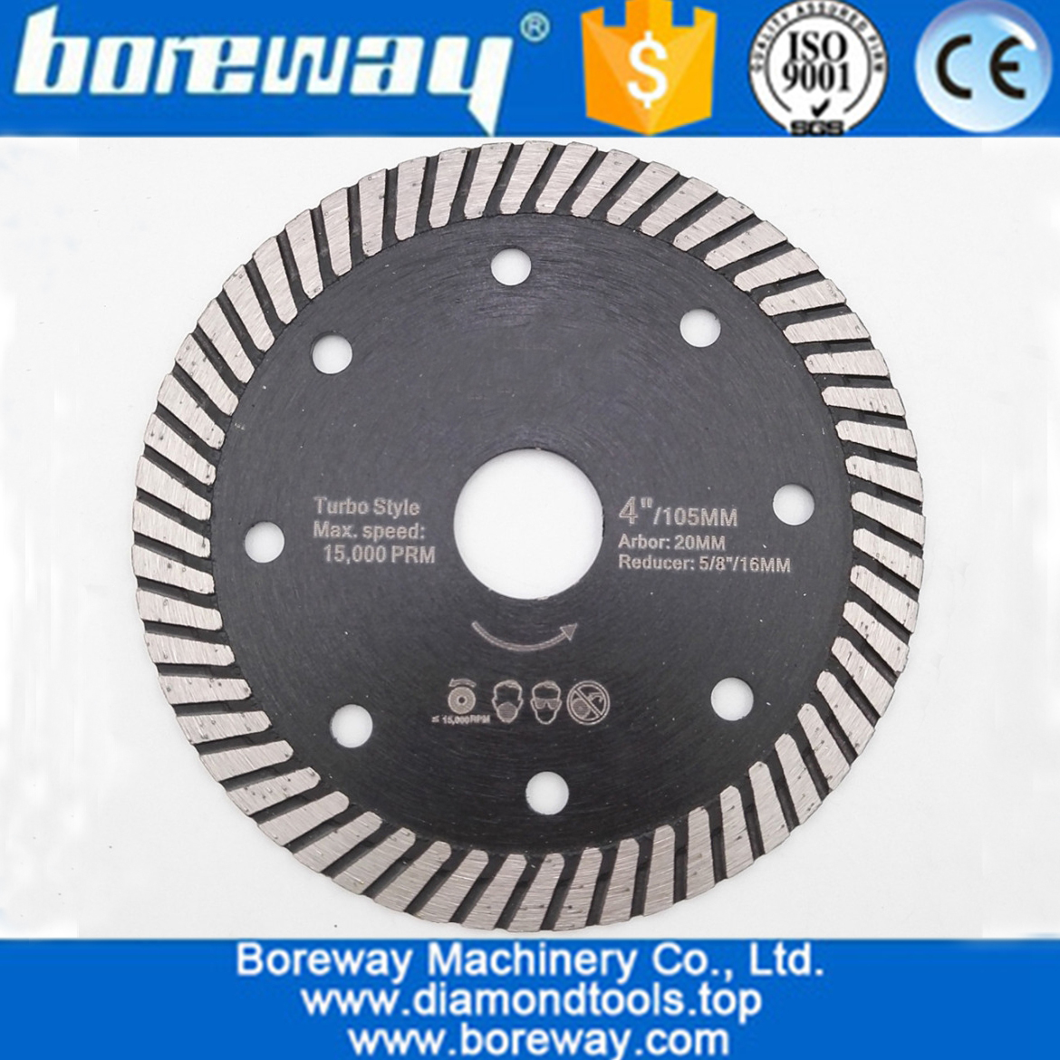 Hot pressed sintered diamond turbo saw blade