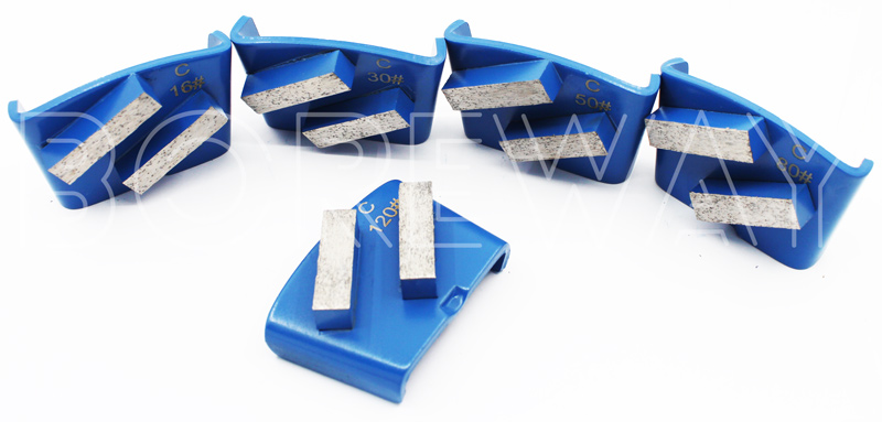 HTC Floor Pad Diamond Grinding Shoes With Two Rectangle Shape Segments