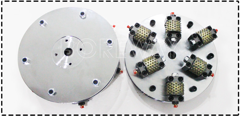 300mm Double Layer Bush Hammer Plate With 6 Grinding Roller 2