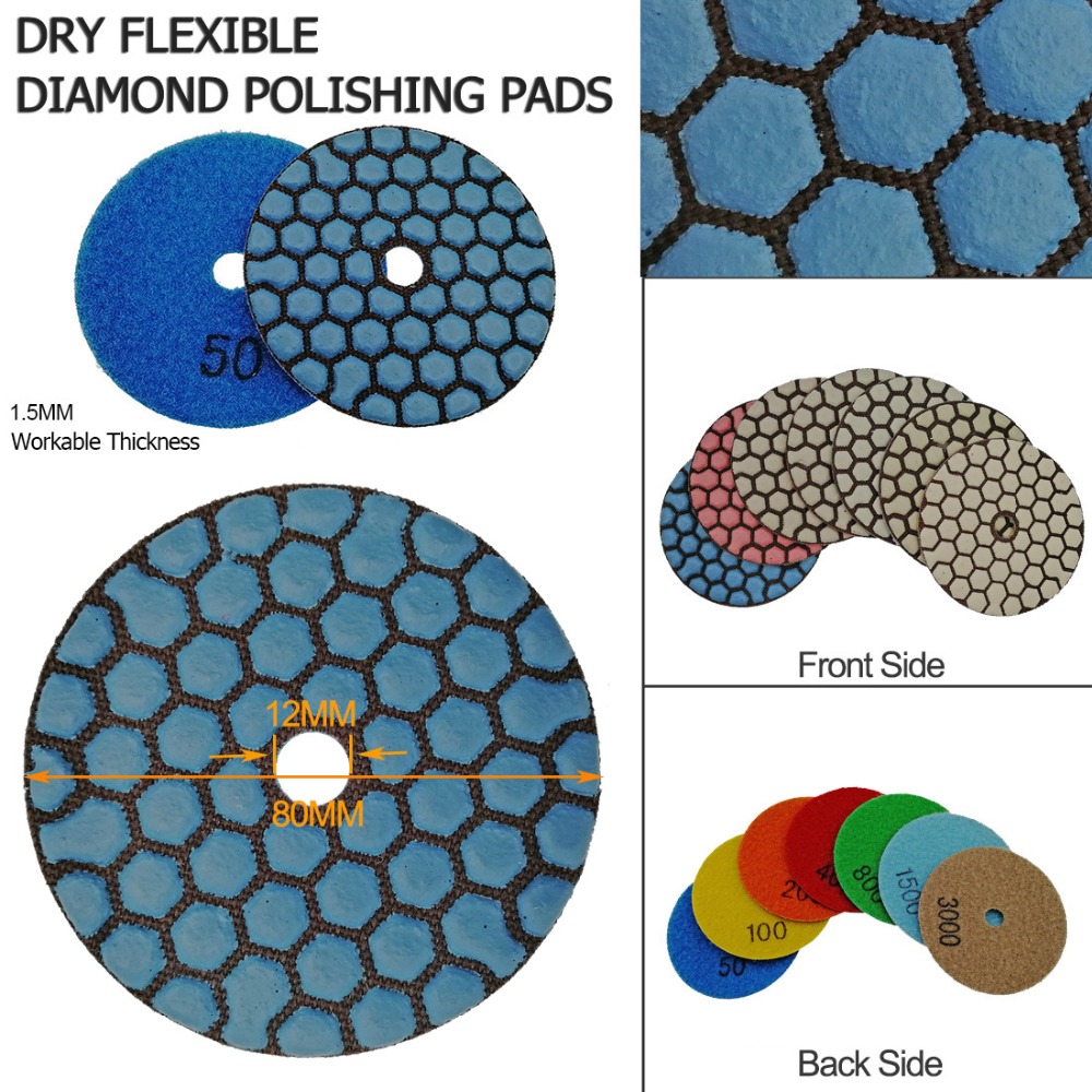 dry use diamond flexiable polishing pads