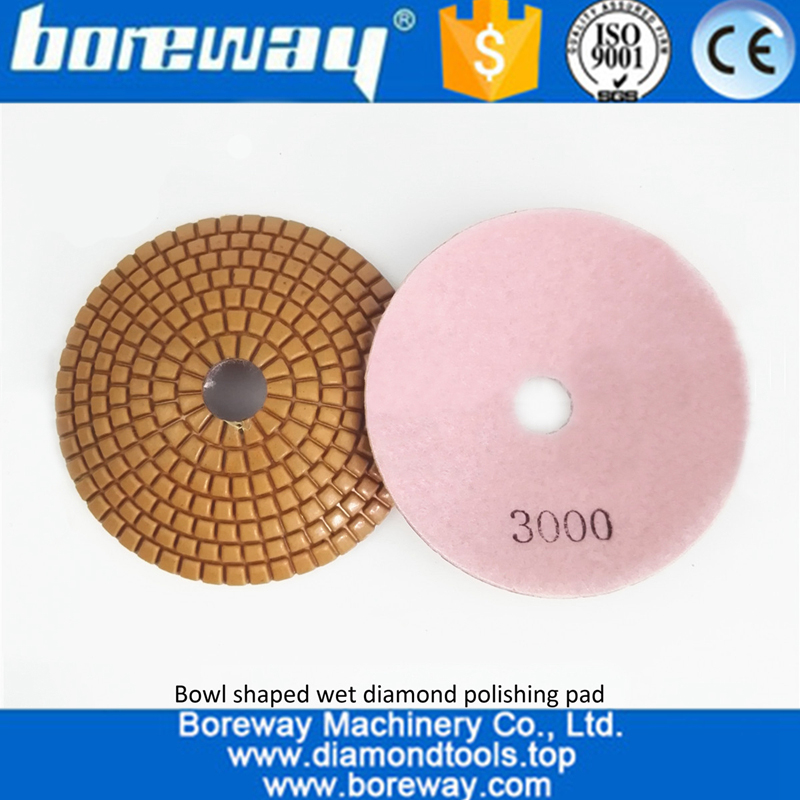 4inch 100mm Bowl shaped wet diamond polishing pads 3000# convex wet diamond sanding disc 01