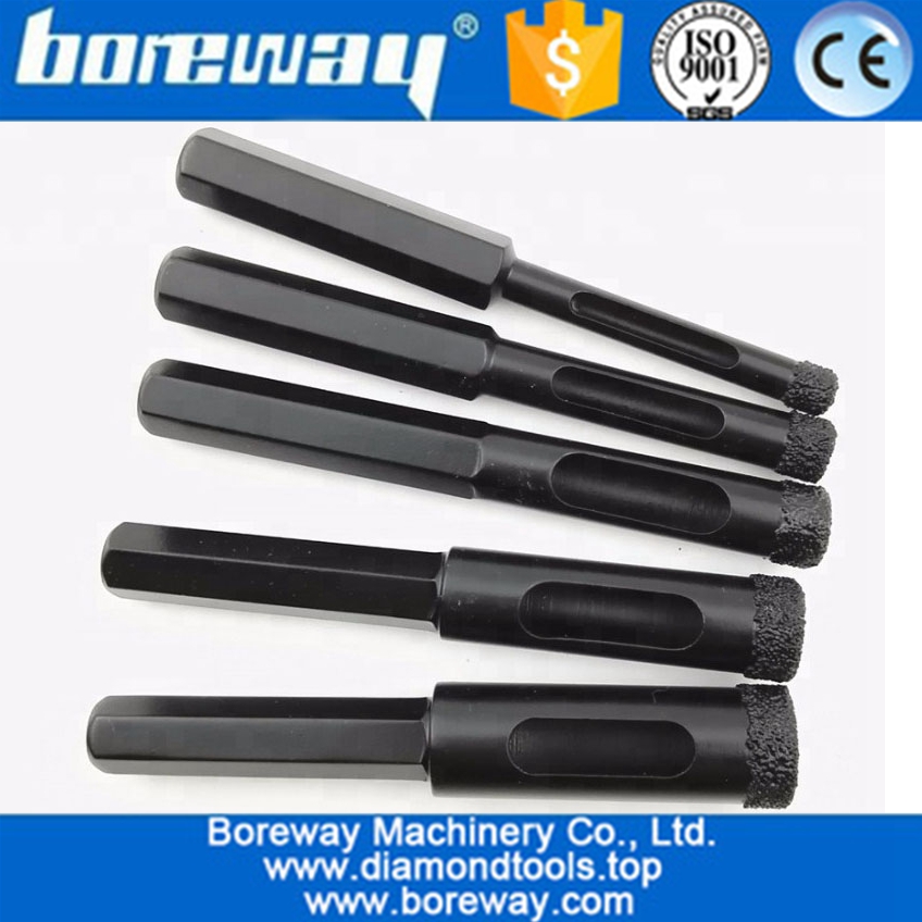 6mm-14mm Hexagon shank Vacuum Brazed wet drillling diamond core drill bits Drill Hole Saw