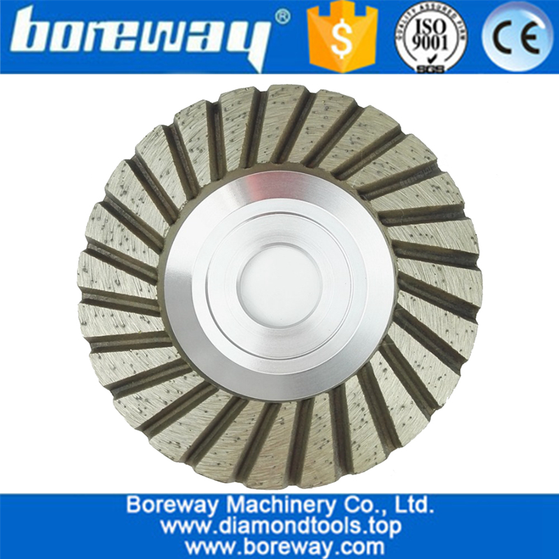 High quality flat turbo Aluminium base diamond grinding cup wheel for stone